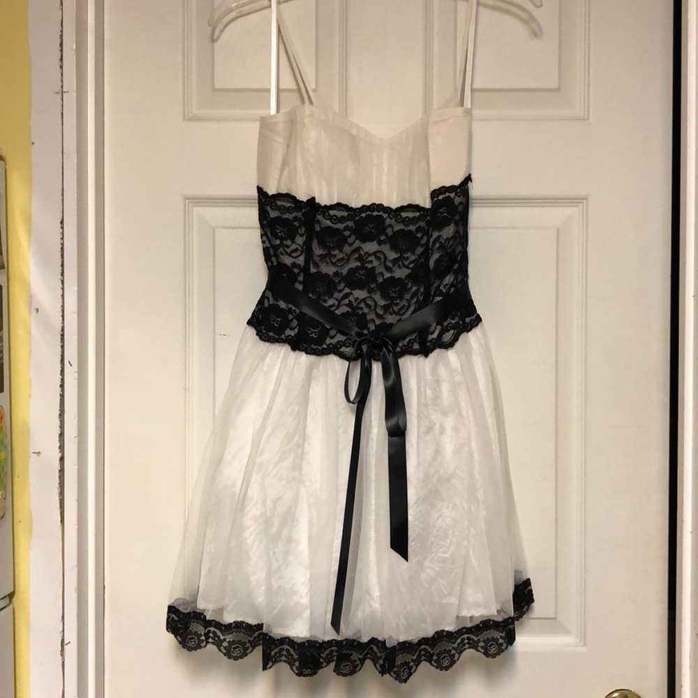 White and black dress